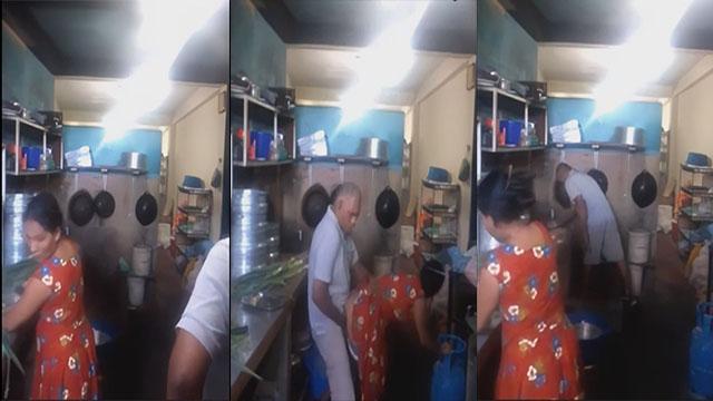 Horny Old Man Fucking On Kitchen